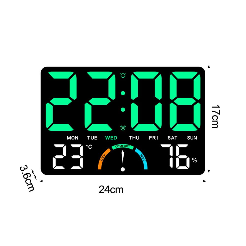 希少 美品 Hardcore LED BIG DIGITAL CLOCK EC Sharp Large Oversized LED Clock, 14-inch, Indoor/Outdoor