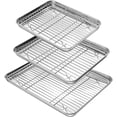 thumbnail image 1 of Baking Sheet with Rack Set (3 Sheets+3 Racks), 3 Size Cookie Sheets for Baking Use,18/0 Stainless Steel Baking Pans with Cooling Racks, Non-toxic, Easy Clean, Dishwasher Safe, 1 of 7