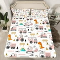 thumbnail image 2 of Castle Fairy Kids Cartoon Truck 4pcs Bed Sheets,Kawaii Dinosaur King Sheets,Car Theme Super Cozy Sheet Set,Ultra Soft Home Decor, 2 of 7