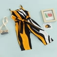 thumbnail image 3 of Combinaisons d'Été pour Filles Enfants Vêtements 2 Couleurs Sans Manches à Rayures Imprimées Combinaisons Pantalons avec Ceinture Rayure Rose 4-5 Ans, 3 of 7