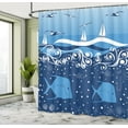 thumbnail image 5 of Ambesonne Nautical Shower Curtain, Underwater Life Sail, 69"Wx84"L, Blue White, 5 of 5