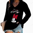 thumbnail image 2 of Woman Tshirts Women's Long-Sleeved Disney Mickey Mouse Print T-shirt Spring and Autumn Top Loose V Neck Ropa Mujer CamisetasS Gao Jinjia LED, 2 of 2