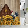 thumbnail image 2 of Farmhouse Roosters Shower Curtain Set, Waterproof Shower Curtains for Bathroom, Vintage Sunflowers Farm Countryside Washable Fabric Cloth Bath Curtain for Bathtub Decoration with Hooks 48x72 Inches, 2 of 9