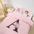 thumbnail image 3 of Erosebridal A Personalized Initial Girl Twin Bedding,Teens Floral Rose Flowers Duvet Cover Set,Pink Reversible,2pcs,No Comforter, 3 of 5
