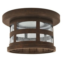 Design House Washburn LED Outdoor/Indoor Ceiling Light with Clear Seedy Glass, Rustic Bronze