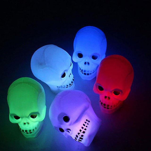 Calavera luminosa Calavera de Halloween Luz Led Novedad Lámpara Luz colorida Decoración de fiesta Luz nocturna, kaili Sencillez