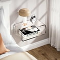 thumbnail image 2 of Acrylic Floating Nightstand, Bedside Table, Nightstand Shelf Wall Mounted Bedside Shelf (Clear, Small), 2 of 7