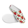 thumbnail image 3 of Daiia Rose Flowers Print Women’s Fuzzy Slippers Memory Foam Lightweight House Shoes Cozy Loafer Flannel House Shoes-37/38, 3 of 7