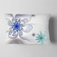 thumbnail image 2 of Designart Blue and Grey Symmetrical Fractal Flower - Floral Throw Pillow - 12x20, 2 of 5