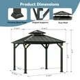 thumbnail image 3 of Modern Shade 10' x 10' Hardtop Metal Gazebo with Galvanized Steel Roof, LED Lights for Backyard, Deck, Garden, 3 of 8