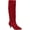 Wine, variant on Womens Vellia Extra Wide Calf Kitten Heel Knee High Boots