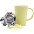 thumbnail image 2 of SHIBA-TOSSOW Ceramics Tea Mug with Infuser and Lid,Ceramic Tea Brewing Cup with Infuser Basket and Lid for Steeping, Loose Leaf Tea Maker, 14 OZ,Mint Green, 2 of 4