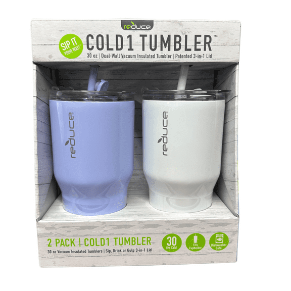 Reduce Cold1 Tumbler, 30oz Dual Wall Insulated Tumbler, 2 pack
