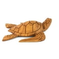 thumbnail image 3 of G6 Collection Wooden Tortoise Home Decor Sculpture Statue Hand Carved Accent Figurine Handcrafted Handmade Seaside Tropical Nautical Ocean Coastal Swimming Turtle Size: 8" Long x 6" Wide x 2" Tall, 3 of 8