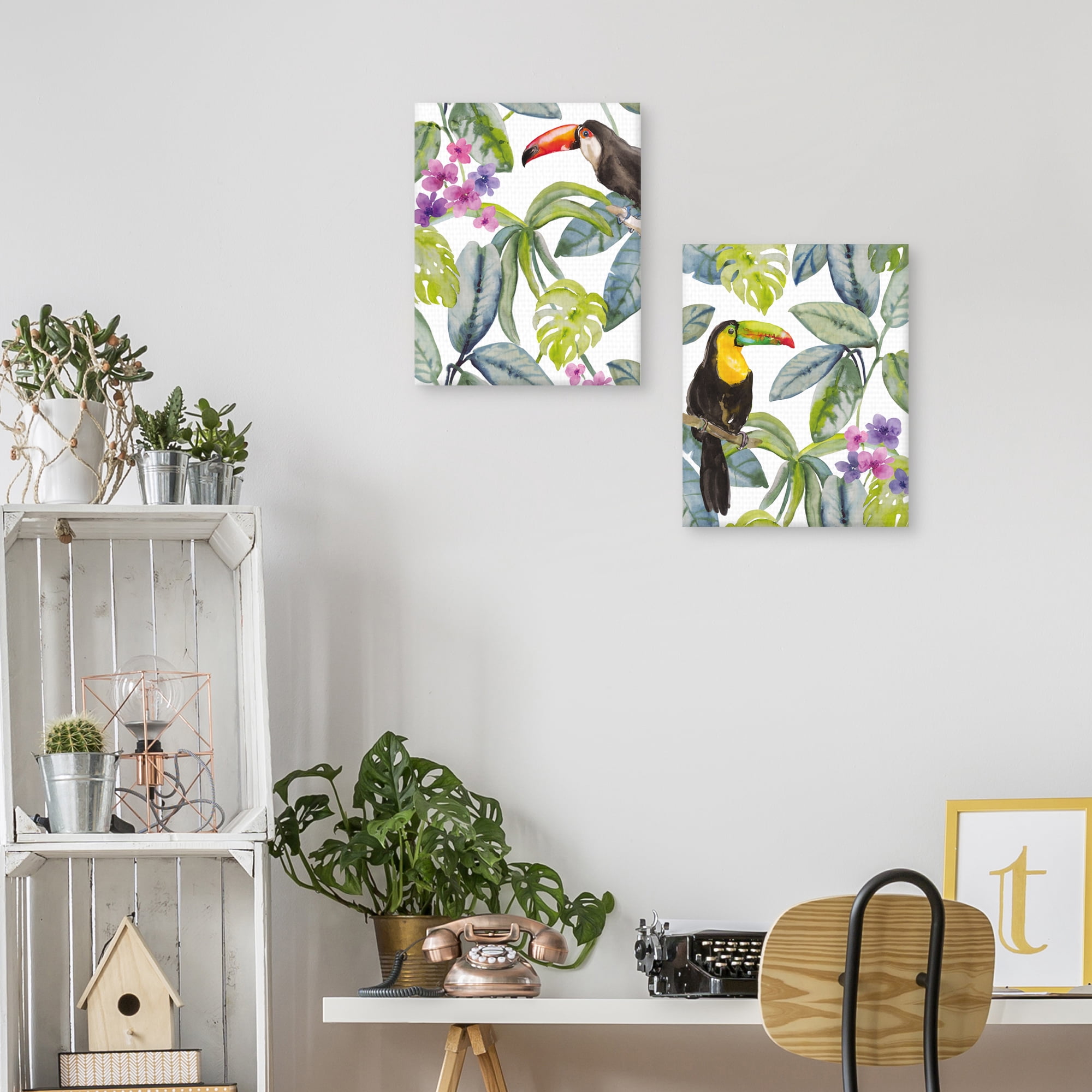 Toucan Hide & Seek by Sandra Jacobs Set of 2 Canvas Art Prints