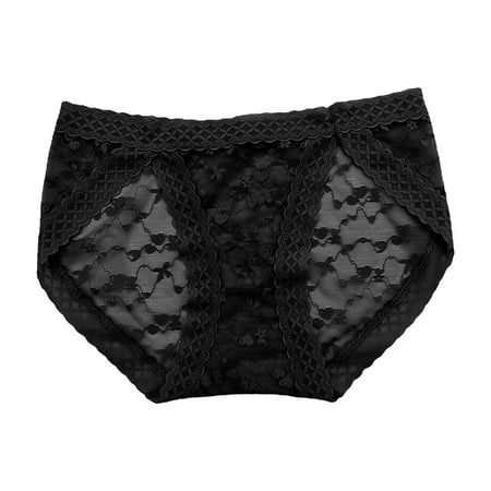 

Womens Underwear Tummy Control Simple Solid Color Lace Comfortable Simple Panties 6 Pack