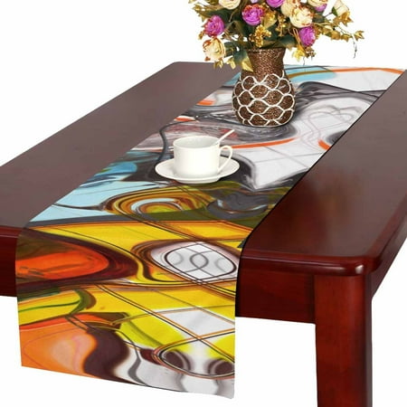 

MKHERT Art Abstract Table Runner for Kitchen Wedding Party Home Decor 14x72 inch