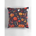 thumbnail image 6 of Ryan; Halloween Skull Bat Pumpkin Pattern Throw Pillow Cover 45x45cm – Spooky Holiday Cushion Case for Halloween Party Decor, 6 of 7