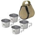 thumbnail image 1 of 4 Pcs Gobelets Sierra en Acier Inoxydable 160 ml avec Sac de Rangement Vaisselle de Pique-Nique Portable Barbecue Randonnée Camping Gobelet Batterie de Cuisine de Pique-Nique, 1 of 6