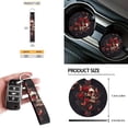 thumbnail image 5 of Jeiento Gothic Skull Seat Covers for Cars Full Set with Steering Wheel Cover Seatbelt Covers Car Coasters Trash Bag Air Vent Storage Bag Red Rose Keychain, Fit for SUV Truck Van Sedan, 5 of 7