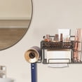 thumbnail image 4 of WRKEKC Clearance Wall-Mounted Hair Dryer Holder with Paper Towel Rack, Bathroom Organizer for Combs, Brushes, and Beauty Tools, Sturdy Metal Frame, 4 of 6