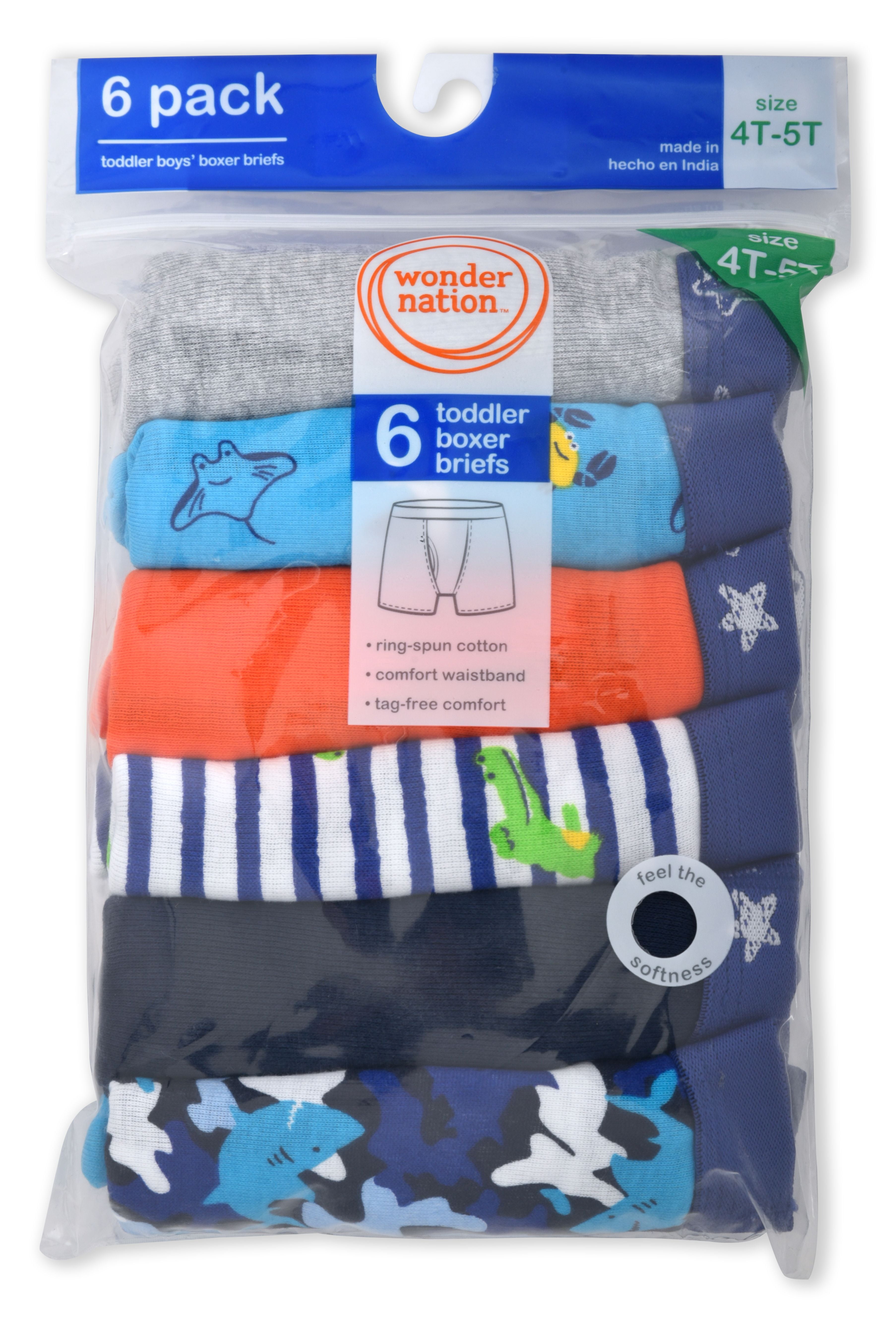 Wonder Nation Toddler Boys Boxer Briefs, 18-Pack, Sizes 2T-5T