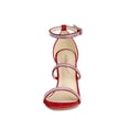 thumbnail image 2 of BLISSFUL STEP Women's Shoes Rhinestone Stiletto Heel Ankle Strap Sandals Red 5, 2 of 8