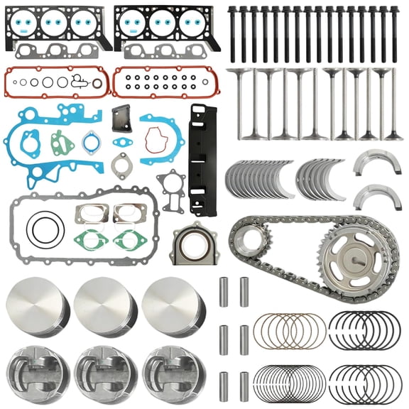 Engine Bearing Head Gasket Set Piston Timing Chain Kit Valve For Jeep Wrangler Chrysler Dodge 3.8L 2007-2011