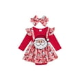 thumbnail image 2 of Elippeo Baby Girls 2Pcs Christmas Outfits Long Sleeve Santa/Gingerbread Romper Dress + Headband Set Newborn Clothes 3 6 9 12 18 Months, 2 of 9