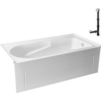 Streamline GA-309-20-WH 60 in. x 32 in. Acrylic Right-Hand Drain Alcove Bathtub in Glossy White With External Drain in Glossy White