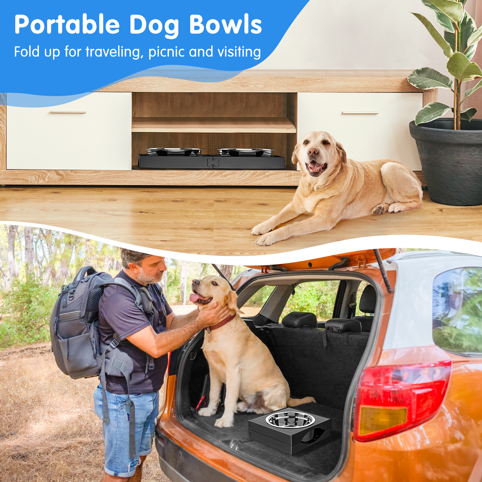 X XBEN Elevated Dog Bowls, 5-Height Adjustable Stand photo 7