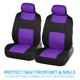 thumbnail image 3 of Juego completo de fundas para asientos de coche BDK PolyPro, color morado sobre negro, 3 of 9