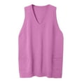 thumbnail image 4 of Pink Cozy Pocket Sweater Vest Women Womens Sleeveless Sweater Vest V Neck Loose Knit Casual Flattering Tunic Top, 4 of 6