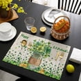thumbnail image 3 of St. Patrick's Day Placemats Set of 4, Farmhouse Green Lucky Clovers Coin Placemats for Dining Table, Place Mats for Kitchen Tabletop, Waterproof Wipeable Dining Table Mats Set, 3 of 9