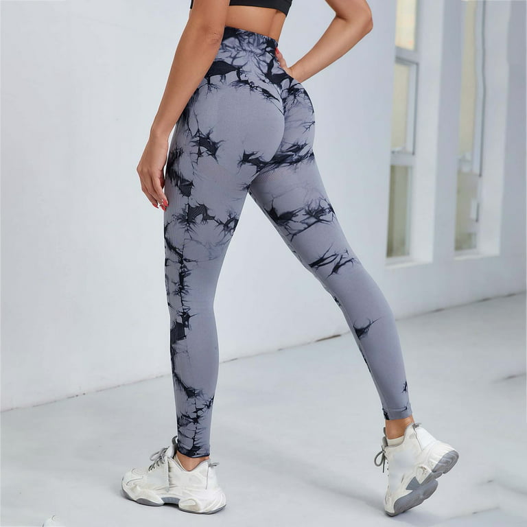 Gubotare Yoga Pants For Women Leggings for Women-No See-Through High  Waisted Tummy Control Yoga Pants Workout Running Legging,Gray X-S 