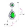 thumbnail image 4 of CZ Green Bridal Teardrop Earrings Silver Plated, 4 of 6