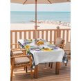 thumbnail image 2 of Outdoor Tablecloth with Umbrella Hole for Patio/Picnic/Party/Camping, Spring Flowers Waterproof Table Cloth Rectangle Table Cover Washable, Country Botanical Leaves Garland Farm Plaid (60"x 102"), 2 of 9