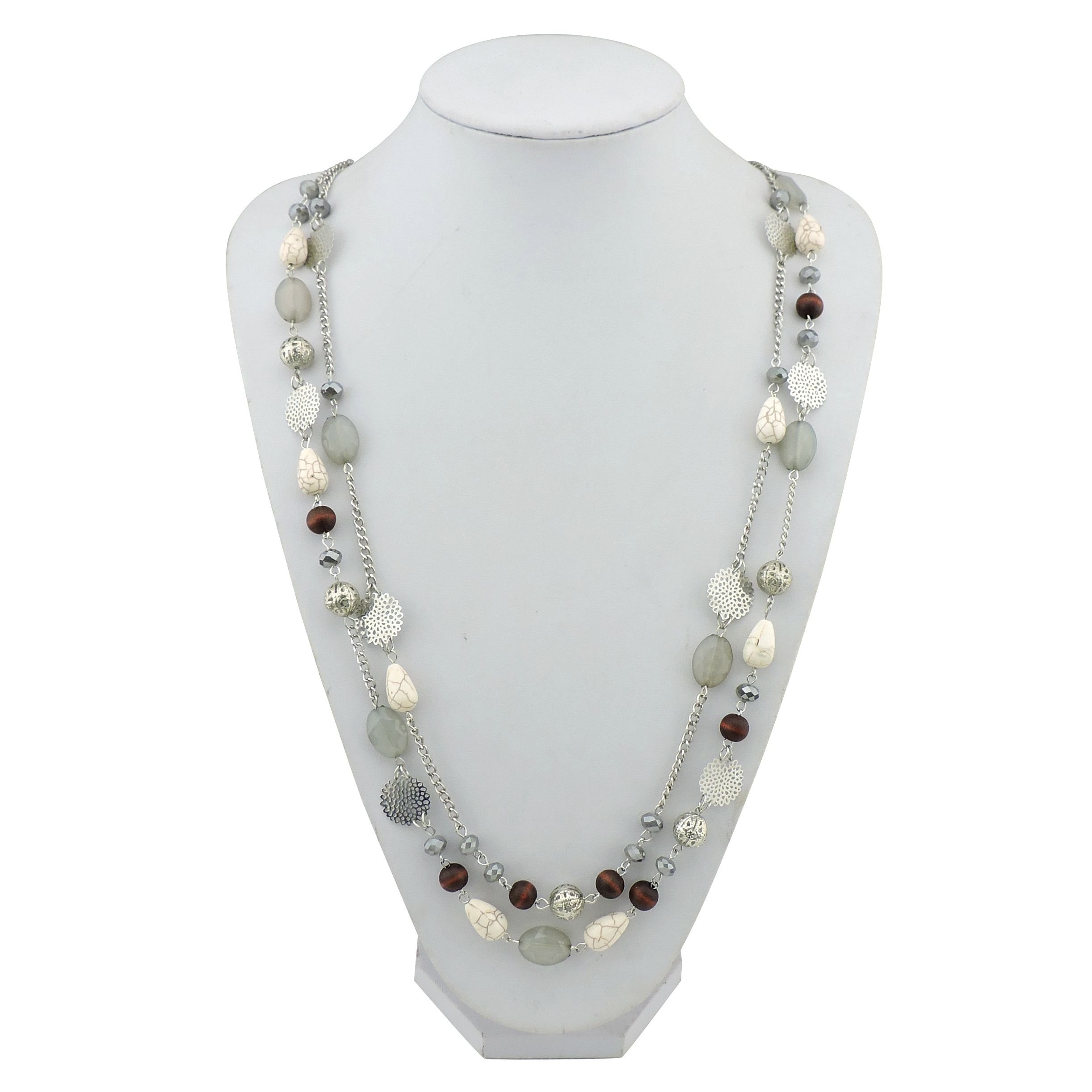 Bocar Long Double-Strand Beaded Statement Necklace photo 4