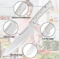 thumbnail image 6 of Kitchen Knife Set,White Flower 6PC Stainless Steel Sharp Chef Knife Set with Acrylic Stand, Cooking Non-slip Knife Set with Block, Non-stick Colorful Coating Gift for Women Girls, 6 of 7