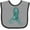 Heather and Black, variant on Inktastic Ovarian Cancer Awareness Teal Ribbon Made of Hearts Boys or Girls Baby Bib