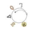 thumbnail image 2 of Delight Jewelry Goldtone Large Disc Letter - R - 3/4'' Multi-Colored Crystal Love Charm Bracelet, 2 of 5