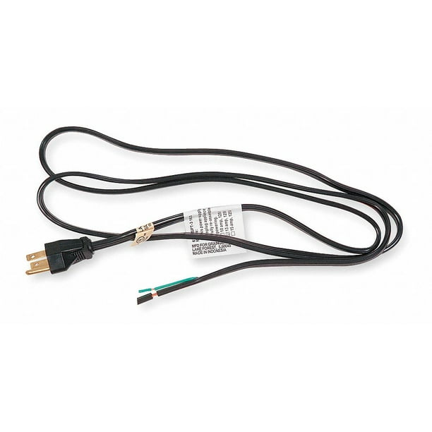 8 ft. Power Cord with SPT1 NEC Cord Designation, 18/3 Gauge/Conductor