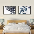 thumbnail image 2 of Hollowed Out Base Modern Lamp Bedside Table Lamp Set of 2 Geometric Desk Lamp with White Fabric Shade for Living Room Bedroom Guestroom - Blue, 2 of 3