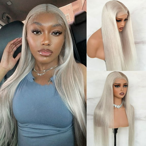 Mscathy Ash Blonde Color 13X4 Lace Front Raw Brazilian Human Hair Wig Preplucked 180% 26Inch Transparent Straight Glueless Lace Frontal Wigs For Women