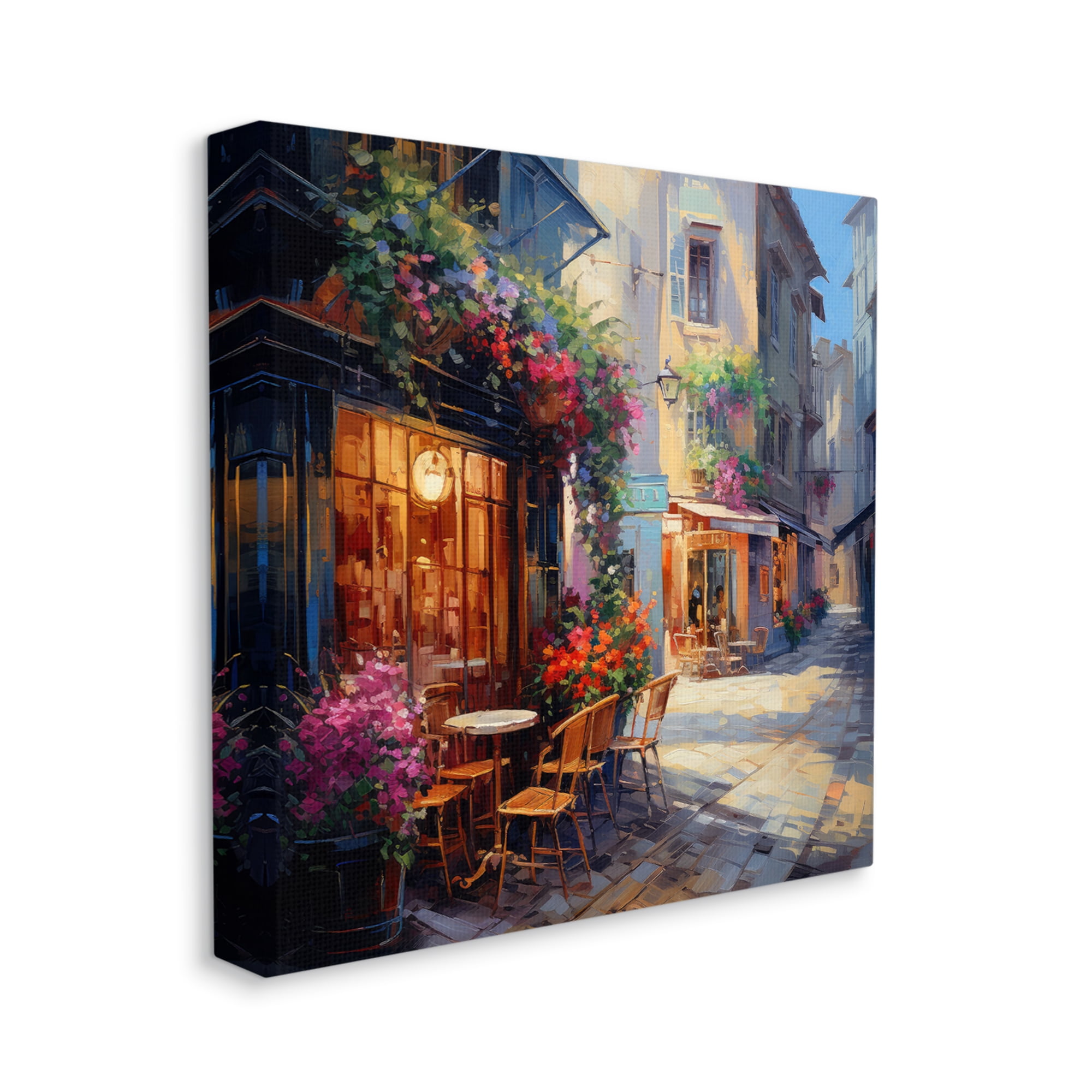 Stupell Industries French Neighborhood Cafe Travel & Places Painting Gallery Wrapped Canvas Art Print Wall Art, 30 x 30