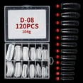 thumbnail image 2 of 120pcs/box Clear Transparent Seamless Fake Nails Full Coverage False Nails Tips Short T-shaped Full Sticker For Nails Manicures, 2 of 5