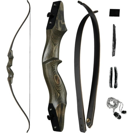 S F 60 Takedown Recurve Bow - Bamboo Limbs Archery Right Handed Riser Bow for Hunting and Target Shooting