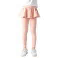 thumbnail image 1 of Kids Toddler Girls Footless Leggings with Ruffle Tutu Skirt Cotton Fleece Lined Warm Thick Pantskirt Pants Tights, 1 of 3
