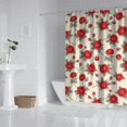 thumbnail image 2 of Strawberry and Dot Pink Pattern Modern Waterproof Shower Curtain Set with 12 Hooks, Washable Decorative Bathroom Shower Curtain, 2 of 6