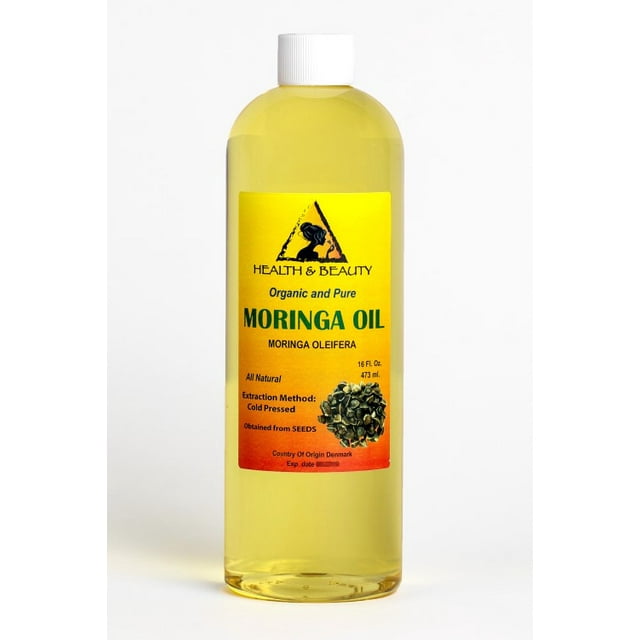 Huile de Moringa Non Raffinée Biologique Vierge Support Pressée à Froid Naturelle Fraîche 100 % pure 16 oz